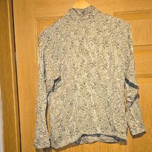Carlisle Cream and Black Paisley Long-Sleeve Blouse